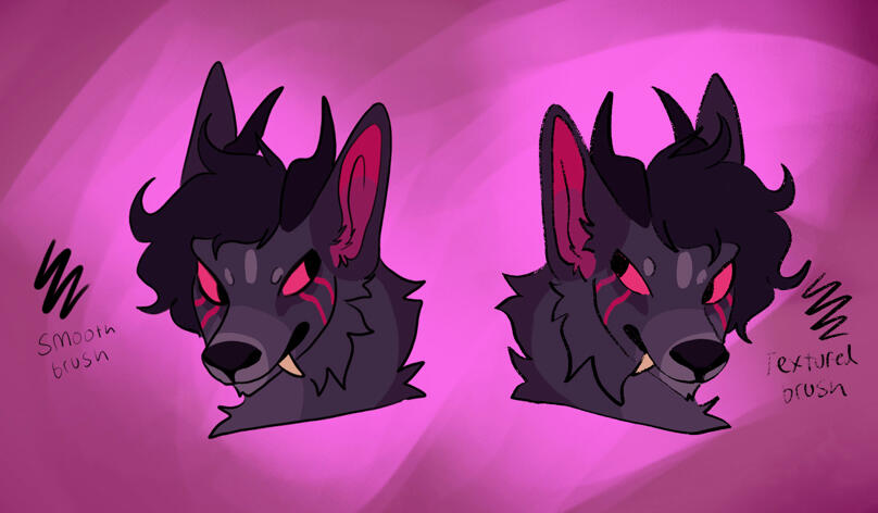 Left is smooth brush right is textured!!